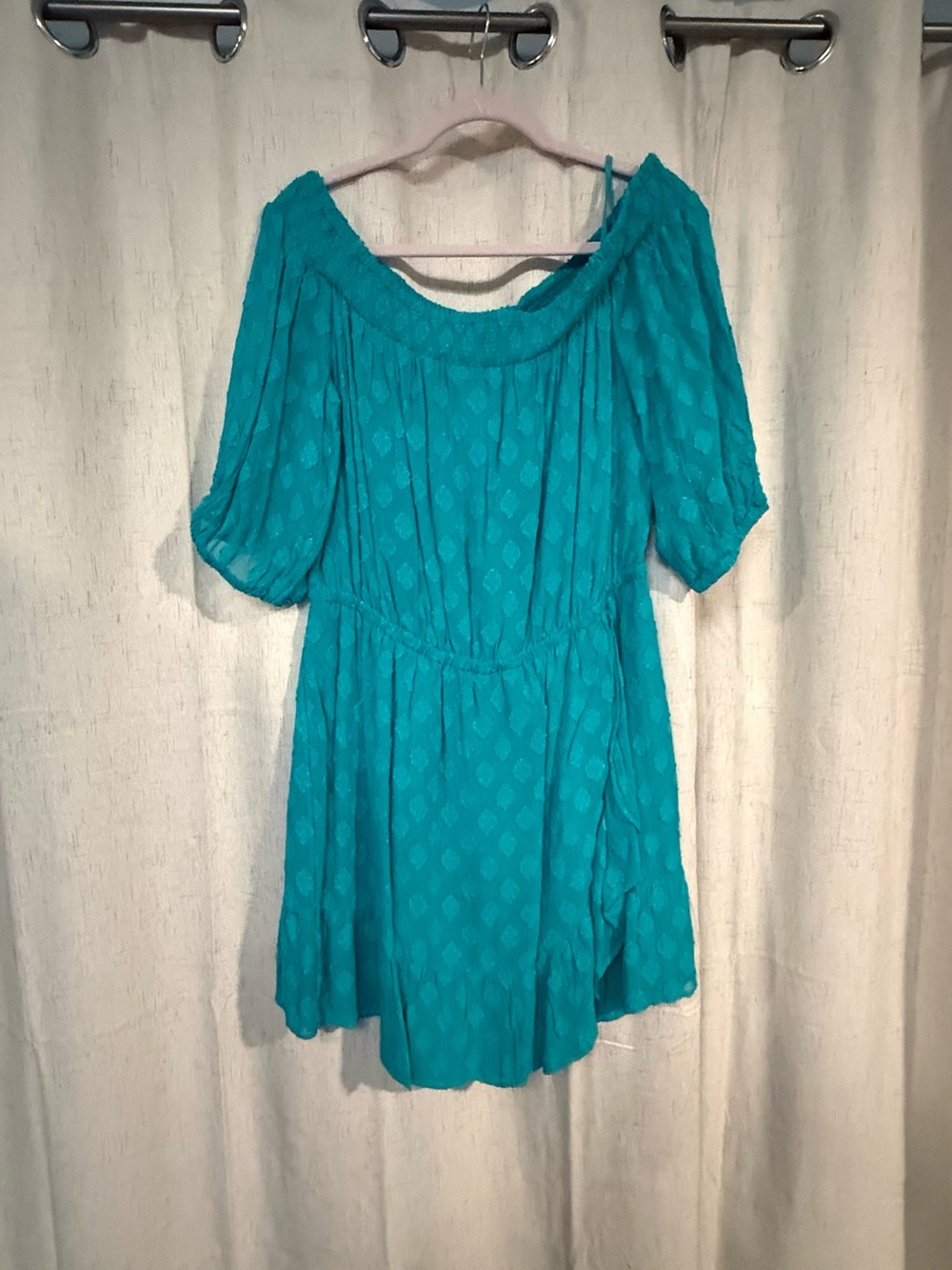 Lilly Pulitzer Teal Off-Shoulder Romper